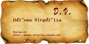 Dénes Virgília névjegykártya